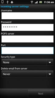 Press the drop down list below Delete email from server.