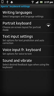 Press Text input settings.