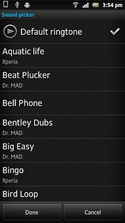 Once you've found a ring tone you like, press Done.