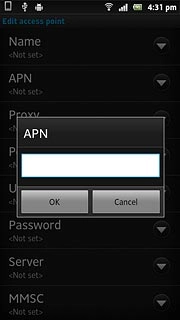 Key in live.vodafone.com and press OK.