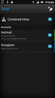 Press and hold the required email account until a pop-up menu is displayed.