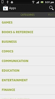 To search by category:Press CATEGORIES at the top of the display.Go to the required category.