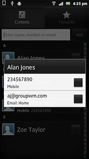 Press the required phone number, if required.