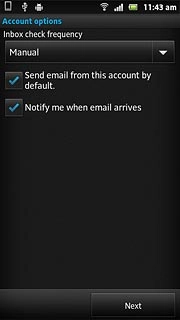 Press Notify me when email arrives to turn the function on or off.