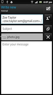 Write subject and text for your email message.Press the send icon.