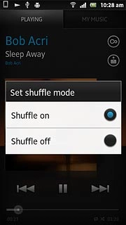 Press Shuffle on or Shuffle off.