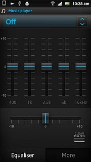 Press the drop down list below Music player.
