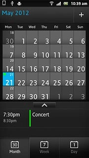 Press the required date.The appointments for the selected date are displayed.