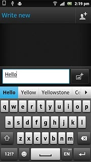 Press the required word to insert it.