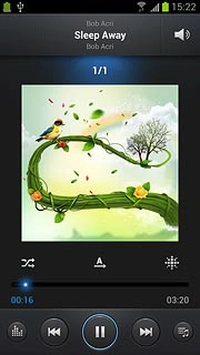 Press the shuffle icon.Depending on the current setting, the function is turned on or off.