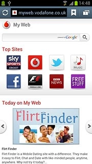 Press the address bar at the top of the display.