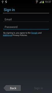 Press Password and key in the password for your Google account.