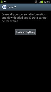Press Erase everything.Wait a moment while the factory default settings are restored.Follow the instructions on the display to set up your phone and prepare it for use.