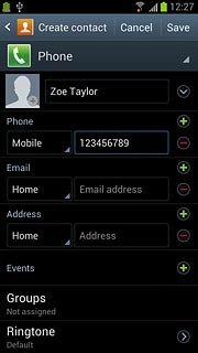 Press the field next to the phone number.