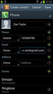 Press the field next to the email address.