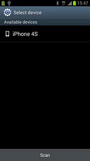 Press the required Bluetooth device.The file is sent.