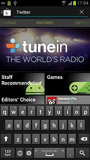 Key in Twitter and press the search icon.