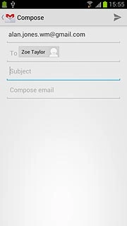 Press Subject.Key in a subject for the email message.