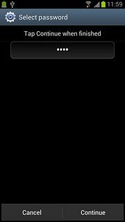 Key in the required phone lock code and press Continue.