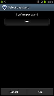 Key in the phone lock code again and press OK.
