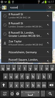 Press the required destination.