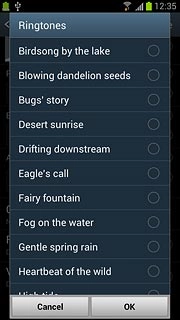 Press the different ring tones to listen to them.