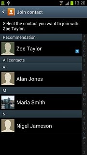 Press the required contact.