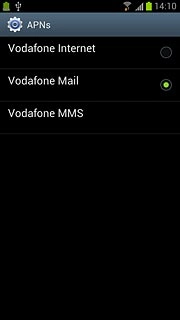 Press the field next to Vodafone Mail to fill in the field.