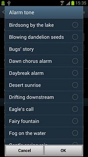 Press the different alarm tones to listen to them.