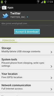 Press Accept & download.Wait while the application is downloaded and installed.