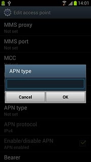 Key in default and press OK.