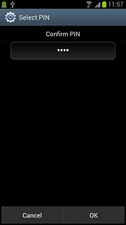 Key in the phone lock code again and press OK.