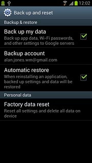 Press Factory data reset.