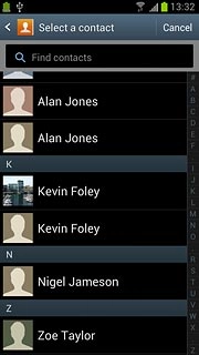Press the required contact.