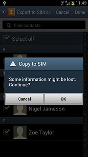 Press OK to confirm.