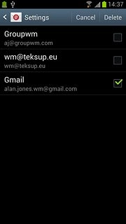 When the box next to the account is ticked (V), the account is selected.