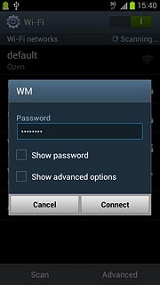Follow the instructions on the display to select security settings, if required.Press Connect, if required.