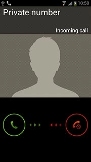 When you have an ongoing call, the new call is signalled by a sound.Press and drag the accept call icon right.