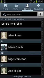 Press the Contacts tab.