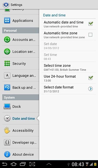 When the box next to the menu item is ticked (V), the function is turned on.