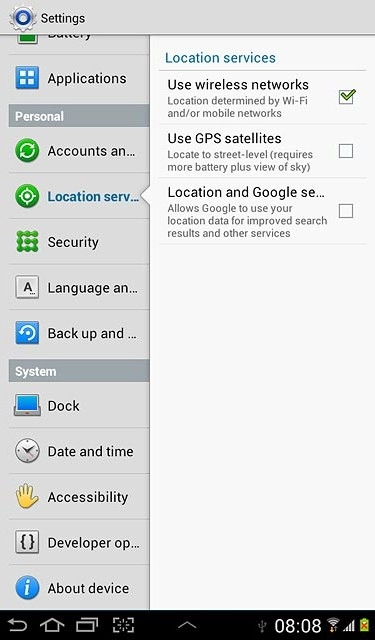 When the box next to the menu item is ticked (V), the function is turned on.