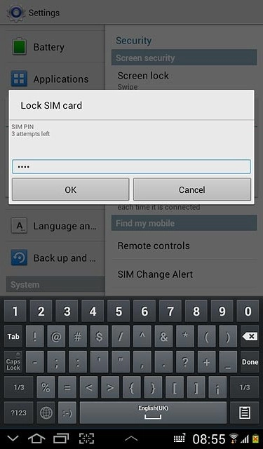 Key in your PIN and press OK.