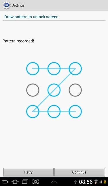 Press Continue.Repeat the selected lock code to confirm.