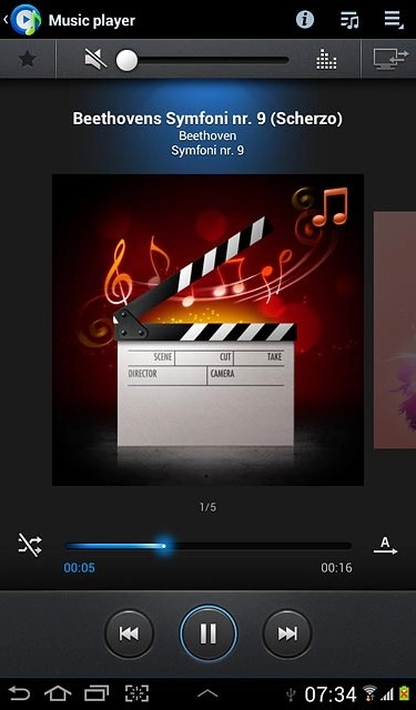 Press the shuffle icon.Depending on the current setting, the function is turned on or off.