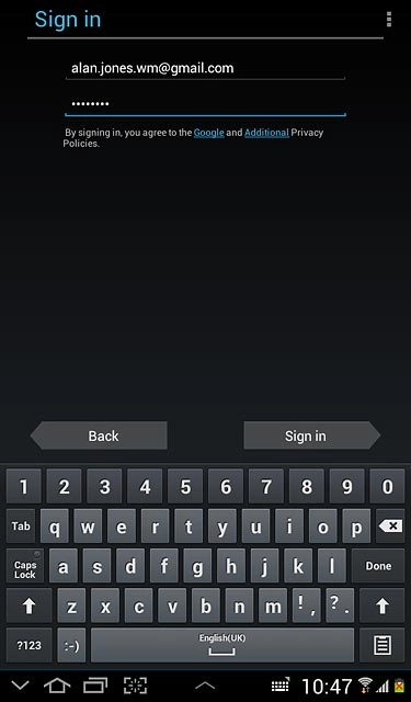 Press Sign in.Follow the instructions on the display to select settings for Google account.