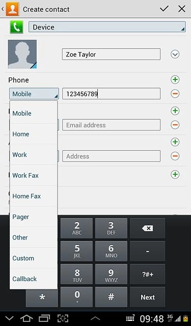Press the required number type.