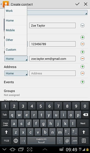 Press the required email type.