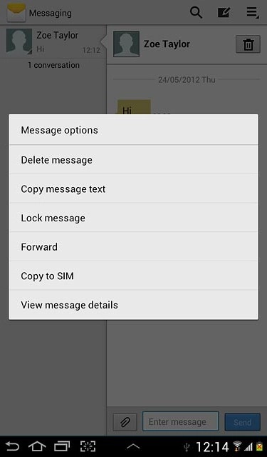 Press Delete message.