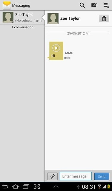 Press the required sender.