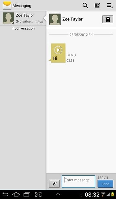 Press and hold the required picture message until a pop-up menu is displayed.